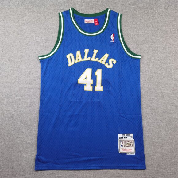 Mens Dirk Nowitzki Blue Stitched Jersey